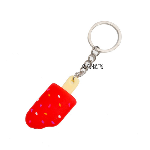 Summer Popsicle Ice Cream Keychain Colorful Popsicle Keychain Creative Car Bag Pendant Event Small Gift