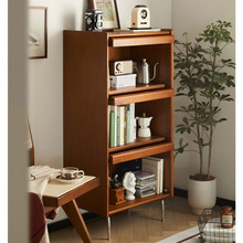 中古实木书柜客厅立柜杂志柜日式落地柜收纳储物柜玻璃展示柜简约