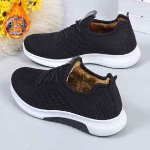 Winter fleece-lined Old Beijing Cloth Shoes Women's Thickened Non-slip Cotton Shoes Women's Middle-aged and Elderly sneaker Mother Shoes Warm Cotton Shoes