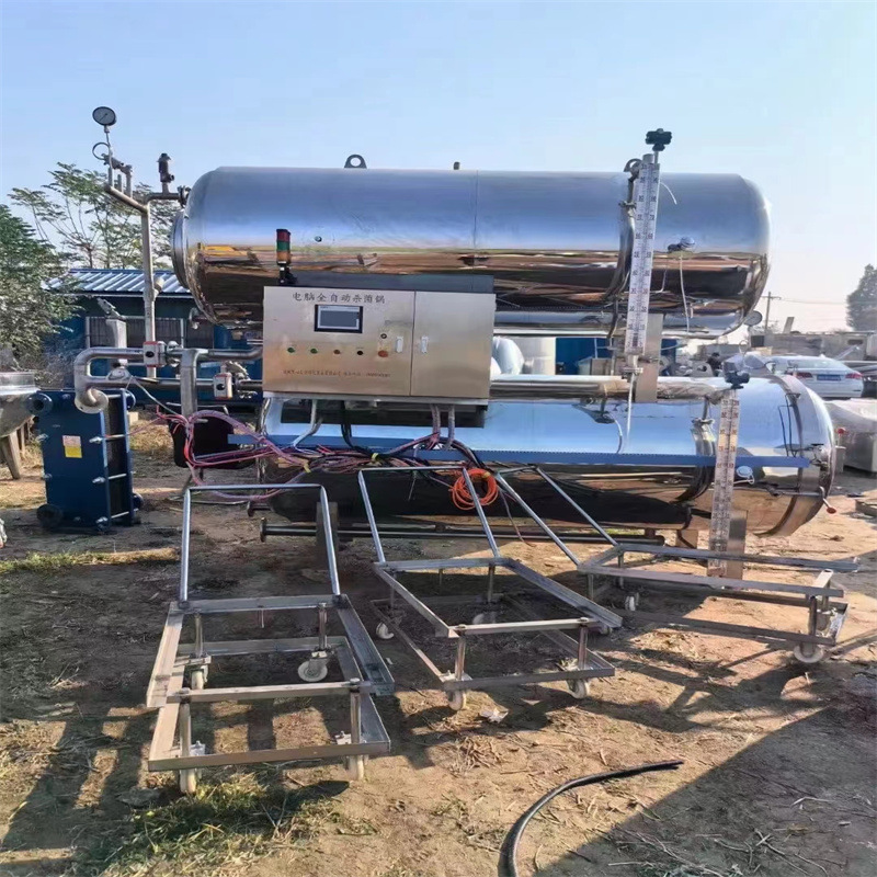 出售二手全自动单层蒸汽蛋制品杀菌设备 大型饮料杀菌釜 回收