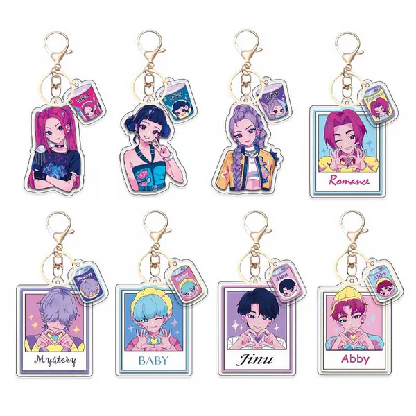 [Laminated] Hunter Witch Group Acrylic Double-Sided Keychain Anime Peripheral Character Backpack Pendant Gold Button