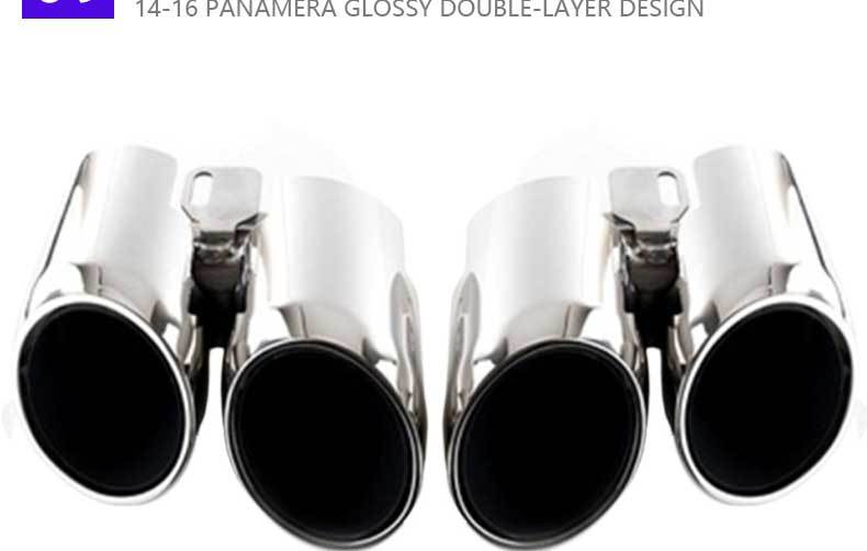 Suitable for Porsche Cayenne Macan Panamera 718 Four-Out Tail Throat Exhaust Modified Titanium Black Stainless Steel