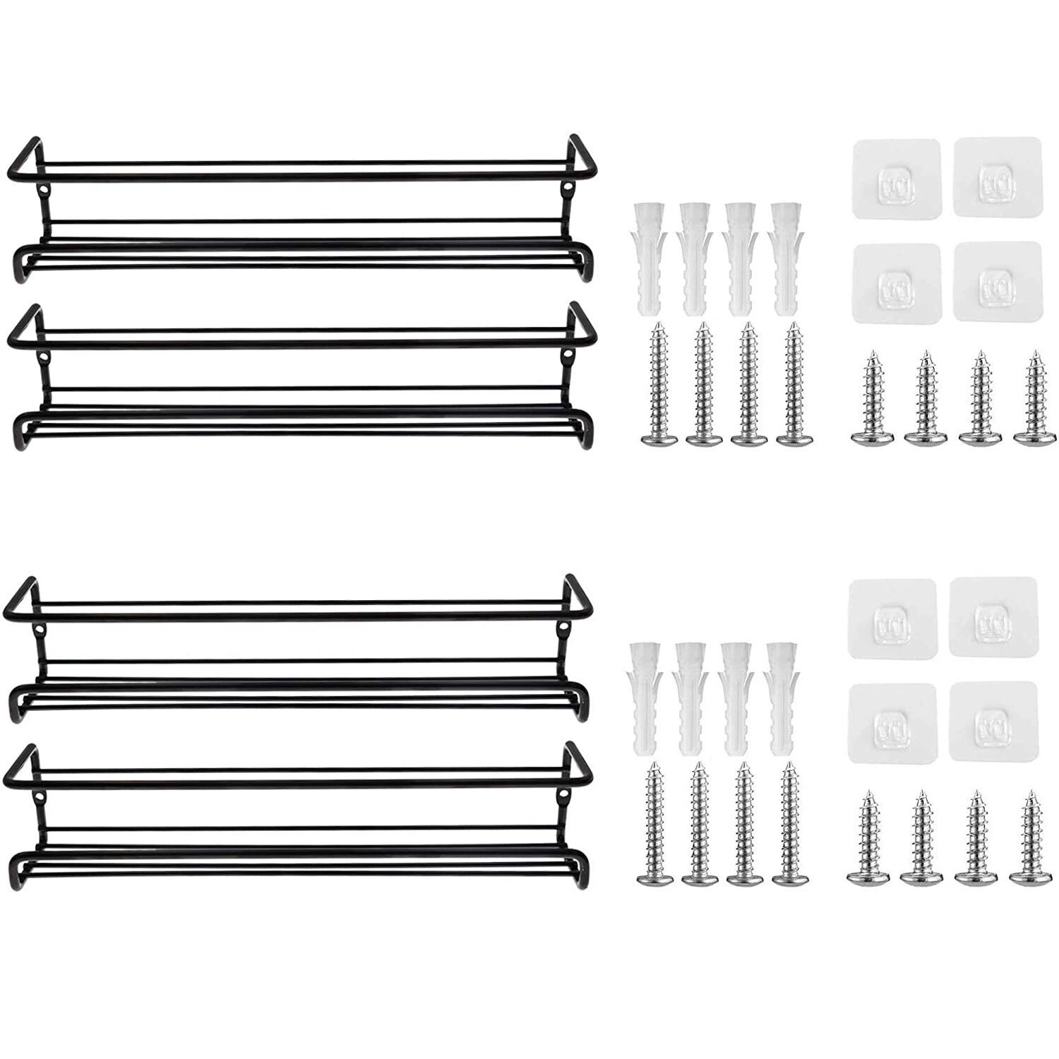 Puerta de gabinete de cocina transfronteriza rack de almacenamiento de condimentos multifuncional sin perforación de tipo de rack de condimentos montado en la pared en stock al por mayor