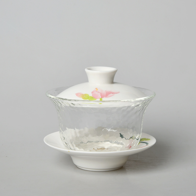 손으로 그린 풀 스프링 해머 패턴 커버 그릇