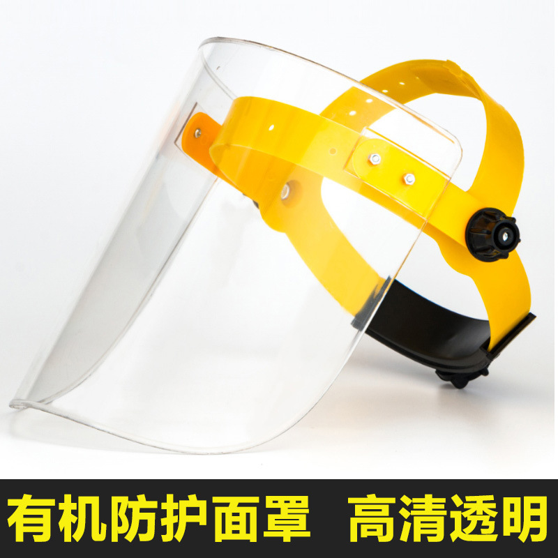 Fully Transparent Welding Mask Argon Arc Welder Dustproof Anti-Grill Full Face Protection Brown Polishing Head Wearable Mask