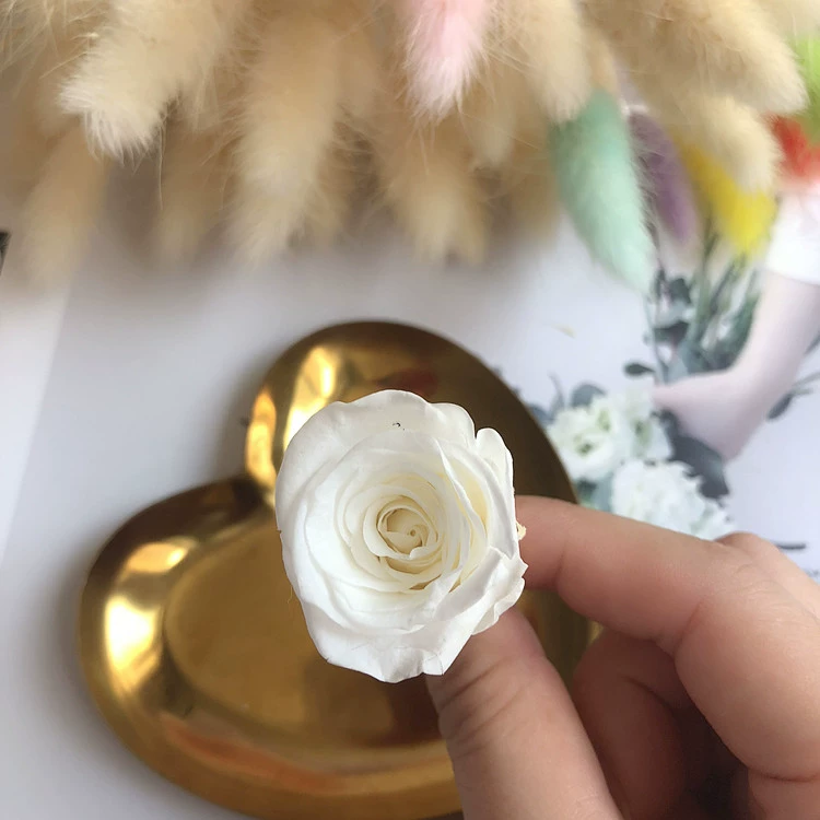 Материалы для DIY вечной жизни цветка, класс B, голова вечной розы 2–3 см, маленький брелок-розочка с основным материалом