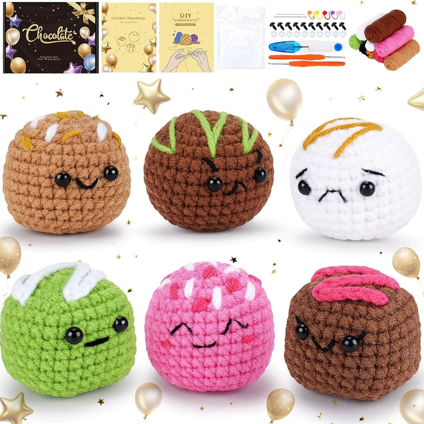 Amazon Новый набор материалов для вязания крючком «сделай сам» с английскими инструкциями Набор материалов для вязания крючком Украшения для кукол с животными оптом