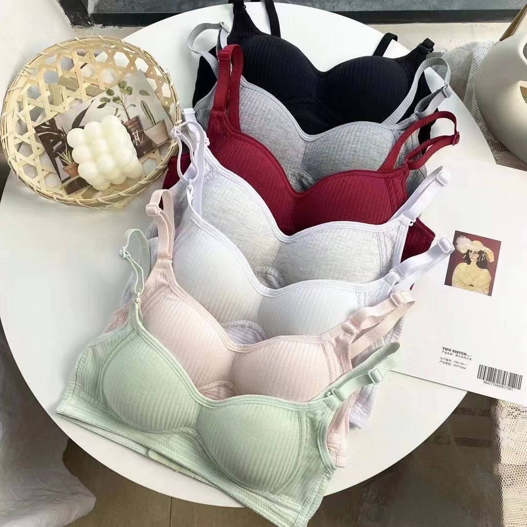 일체형 컵 소녀 속옷, 작은 가슴을 모아주고 위로 올려주며 처짐 방지, 얇은 무봉제 브라, 여름용, 해외배송