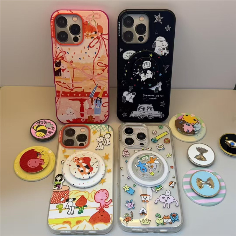 Magnetic Cake Castle Case Suitable for iPhone 16 Pro Max, Apple 15 Pro Bubble-Style Stand, Same Model as 14 Pro