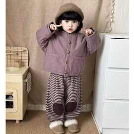 儿童棉服套装2025新款男女童休闲加绒加厚两件套宝宝棉衣保暖童装