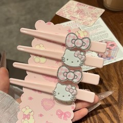 可爱HelloKitty无痕侧边刘海夹子甜美少女心长款闪粉猫咪鸭嘴夹