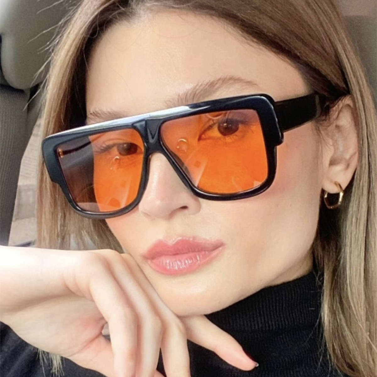 Nuevo marco cuadrado transfronterizo europeo y americano, gafas de sol pequeñas de moda, gafas de sol para conducir al aire libre, gafas de sol, celebridades de Internet, las mismas gafas de sol