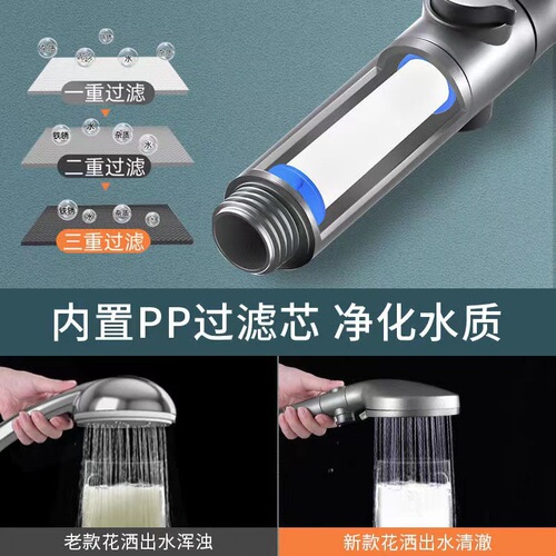 Large panel shower head, supercharged five-speed large water output, bathroom water heater, shower, rain shower head