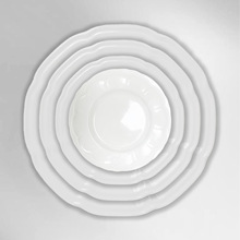 纯白欧式浮雕陶瓷餐具套装创意极简餐厅酒店用日用餐厨碗盘套装