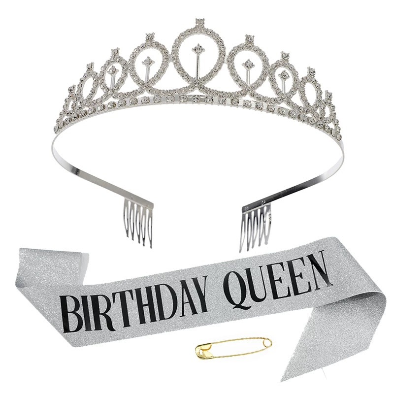 Fábrica directa transfronteriza corona de cabeza de cumpleaños torta de decoración ramo de flores decoración de novia corona de cabeza reina vestido de cumpleaños