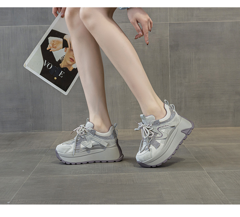 Giày sneaker nữ đế dày phong cách retro cổ điển — 5028 da tím, 5028 da vàng, 5028 da xám, 5028 da đỏ chi tiết 11