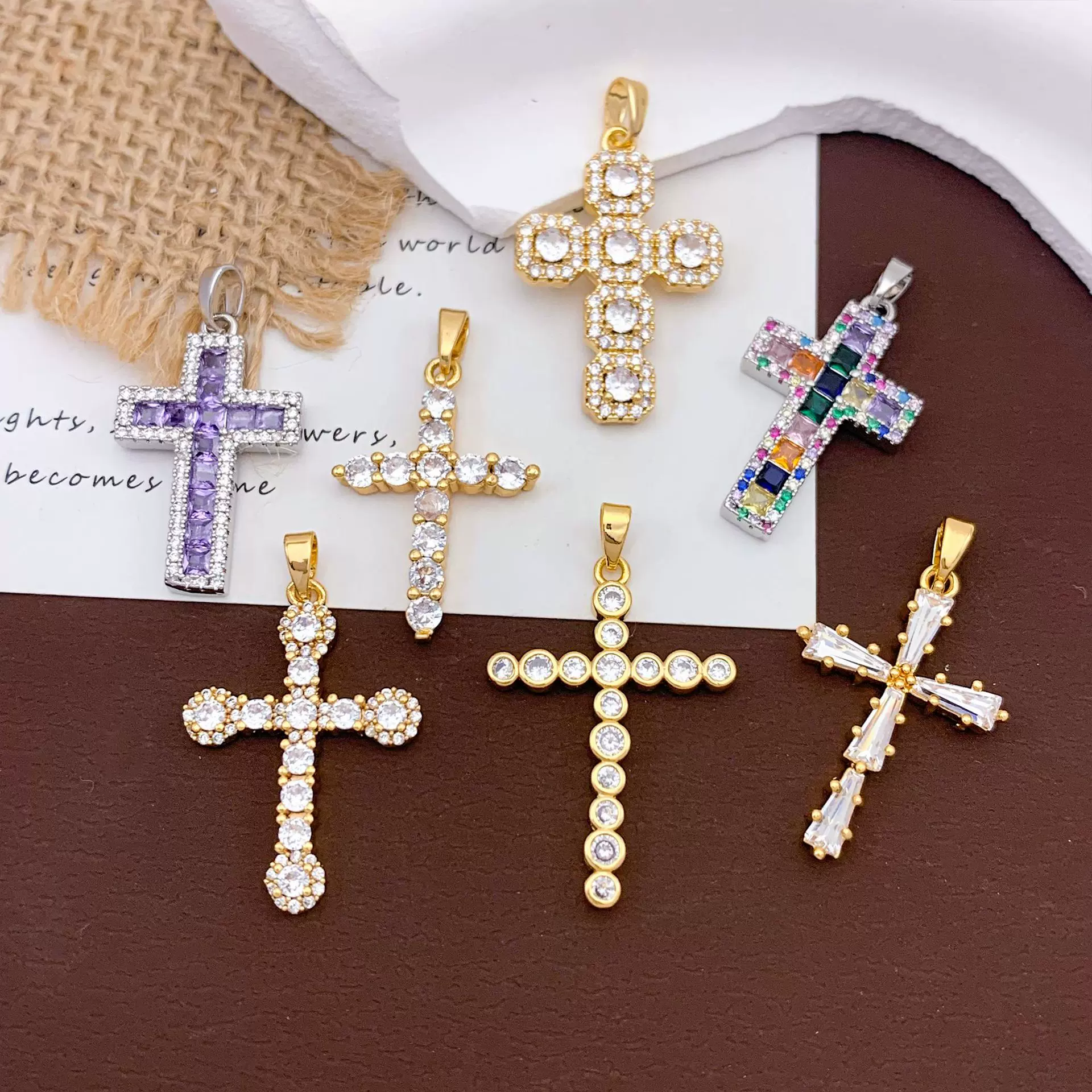 吊坠跨境欧美ins个性十字架DIY饰品配件嘻哈朋克复古百搭热卖配饰