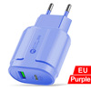 Candy PD12W mobile phone charger 2.4A European and American British regulatory charging Type-C adapter PD+USB charging