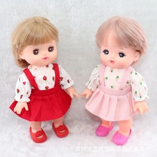米露娃娃小美乐衣服配件沙奈适用可爱草莓衫+背带裙女孩玩具 工厂