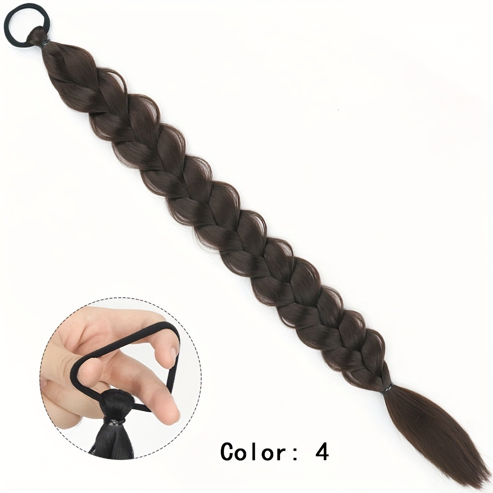 Trenzas de trenza de caballo fibra química larga trenzas de trenza de caballo anillo de pelo peluca de trenza de caballo peluca europea y americana