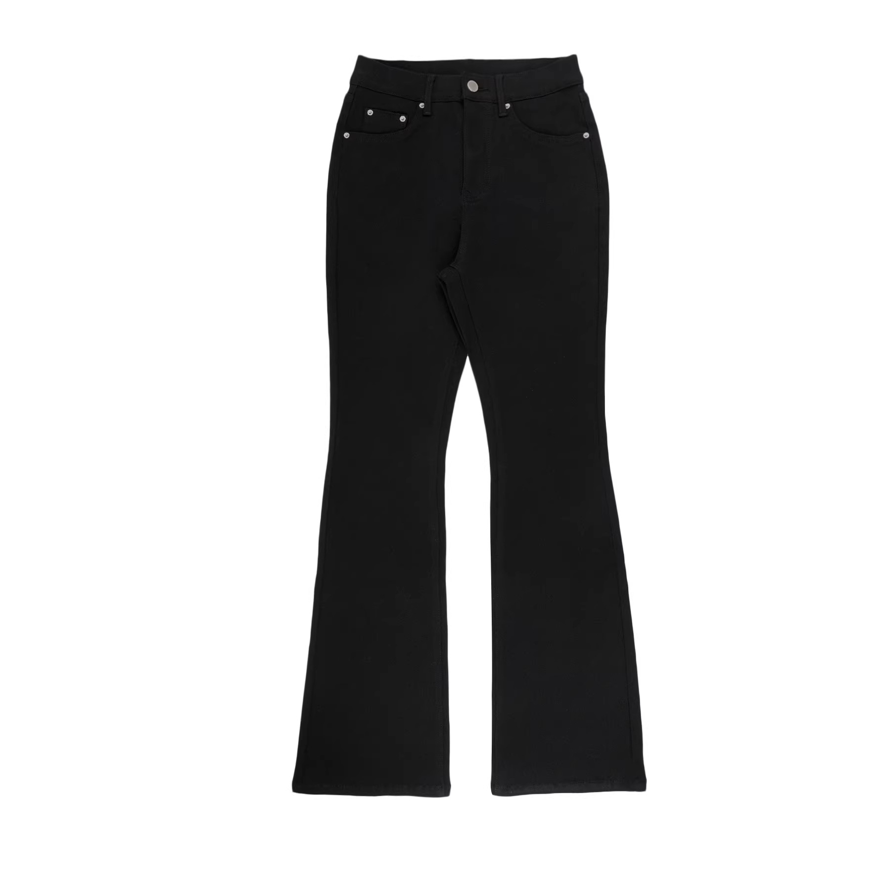 Women's Clothing Black High Waisted Flared Jeans, Sexy And Slim Fitting Floor Length Trousers, Unique Design, Hip Lifting Flared Pants._ecoleips.com