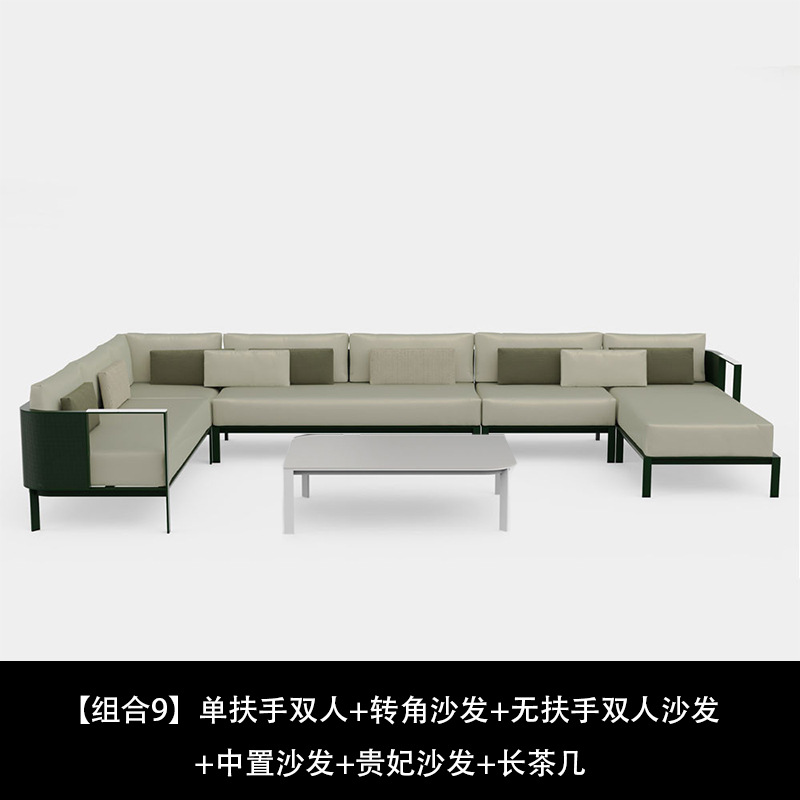 Sofá nórdico al aire libre ocio minimalista diseñador de acero inoxidable patio villa creativo impermeable muebles al aire libre