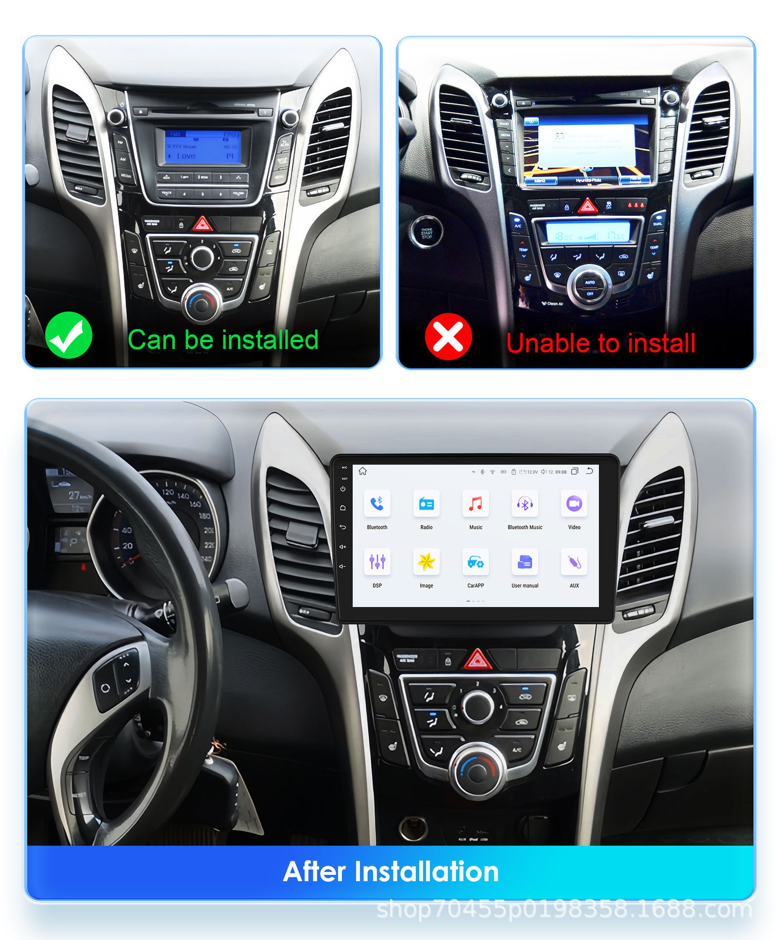 9 inch is suitable for 11-17 modern I30 Android navigation all-in-one reversing image car MP5 navigator