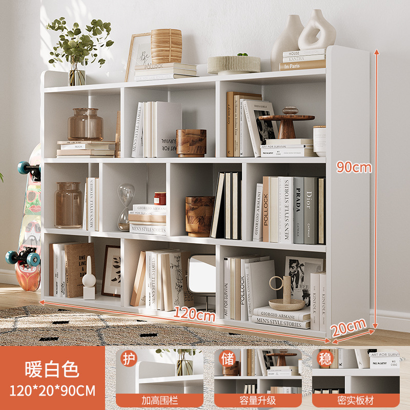 Estante de libro estante de piso estante de libro casero armario de almacenamiento multicapa armario de almacenamiento sala de estar simple armario de celosía armario
