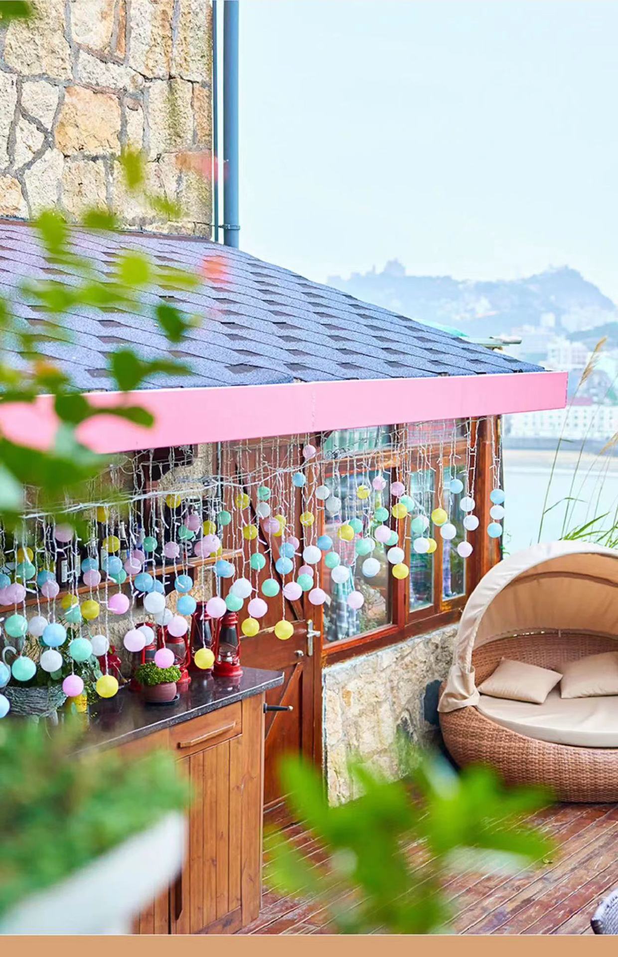 Lichterkette mit 120 LEDs in Baumwollkugelform – 4 m lange, wasserdichte Lichterkette (IP54) für Feste, Hochzeiten und Heimdekoration_voghion.com