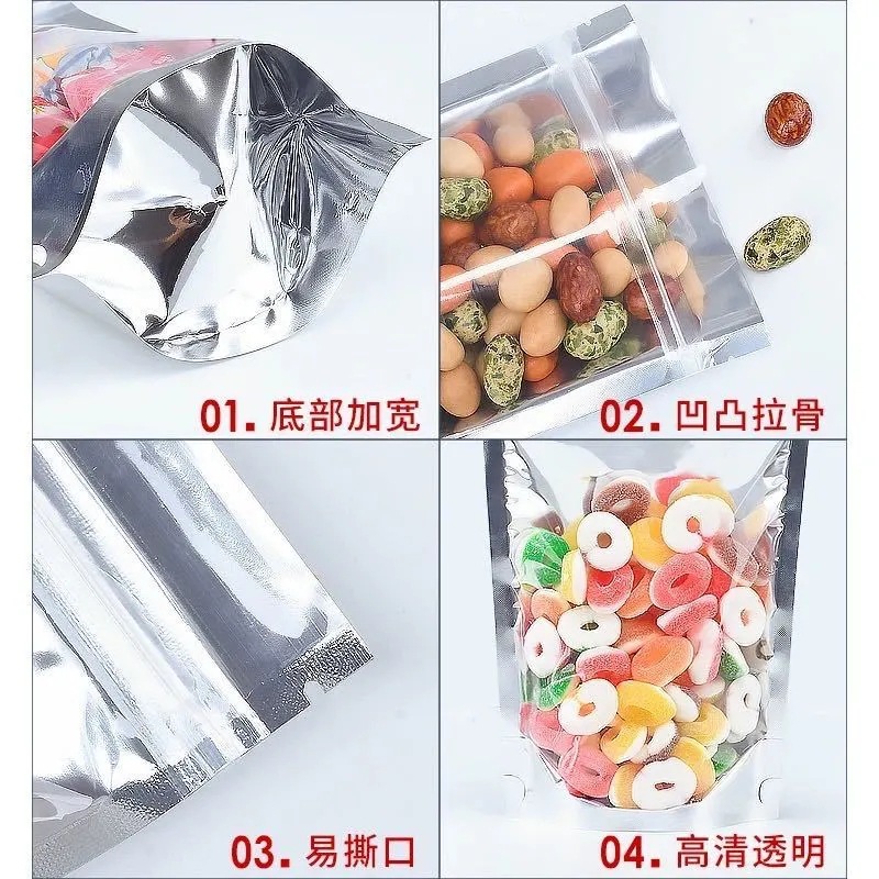 Bolsa de aluminio Yin-yang, bolsa con cierre hermético semitransparente y autoportante, bolsa de sellado para alimentos específicos para perros y gatos, bolsa de embalaje para sellar snacks