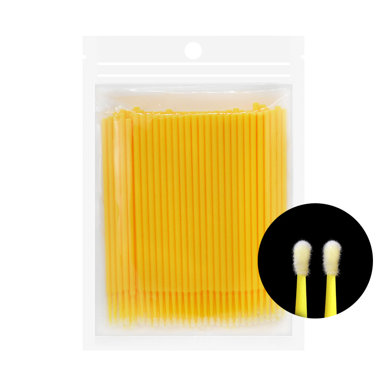 ANNAFRIS Injerto de pestañas limpieza hisopo de algodón desechable cabeza pequeña hisopo de algodón maquillaje de limpieza bolsa multicolor 100 piezas