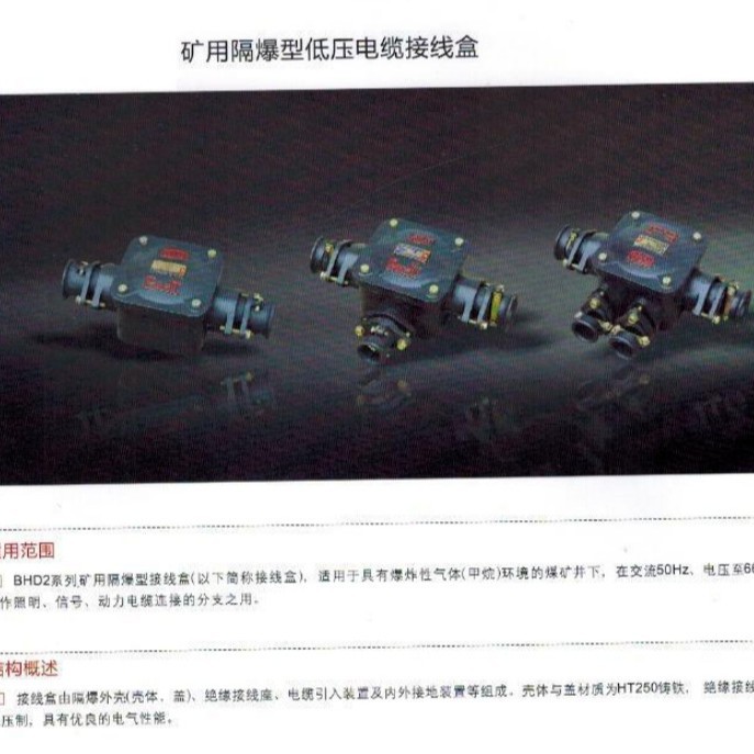 供应BHD2-100/3T矿用隔爆型低压电缆接线盒