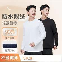 防水鹅绒高端高支双面液氨丝光棉t恤男长袖棉打底衫长绒棉长袖t恤