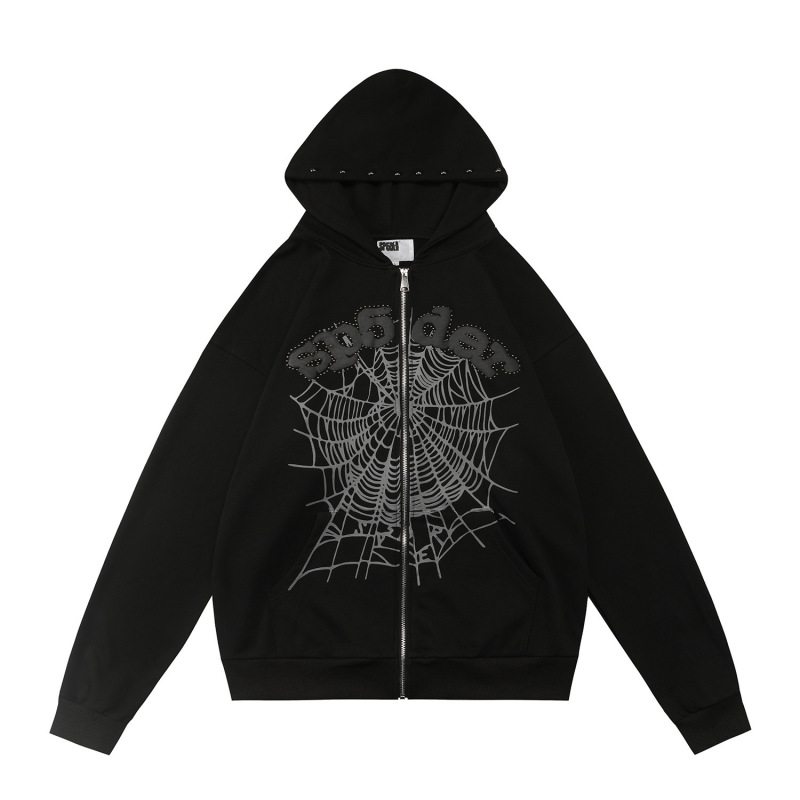 Sp1derヒップホップ歌手Young Thugと同じスタイルのフォームレター555555カップル用パーカーPinkスウェットシャツ|undefined