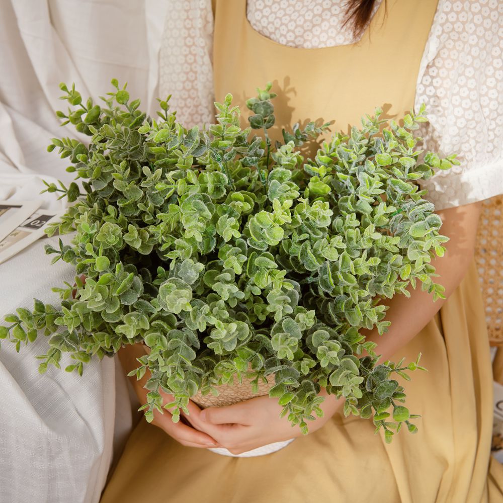 廠家金錢葉植毛 尤加利假花配草批發仿真仿真綠植婚慶GF16296A