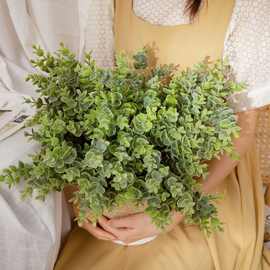 厂家金钱叶植毛 尤加利假花配草批发仿真仿真绿植婚庆GF16296A