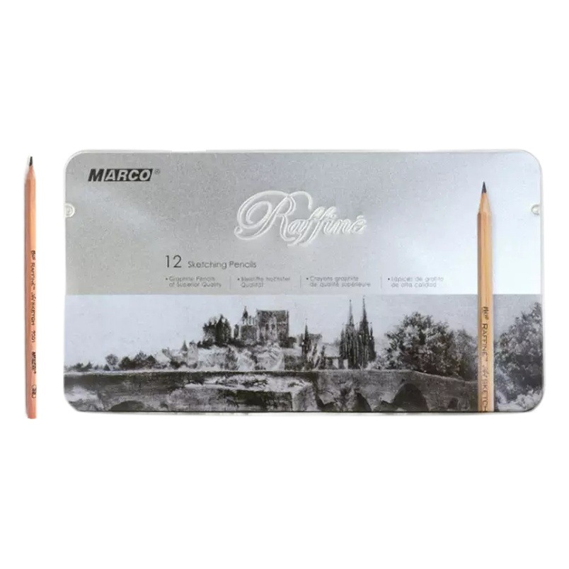 MARCO DE ARTE Registro de dibujo a lápiz pluma de carbono 12 piezas traje 7001-12tn