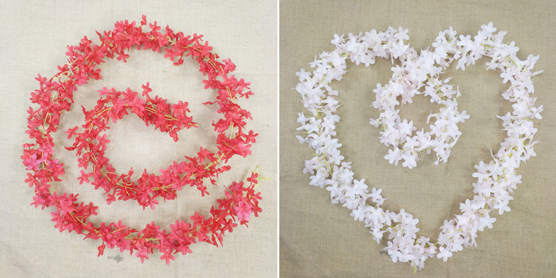 Lilac Fake Vine Artificial Plastic Flower String Garland Indoor Ceiling Air Conditioner Pipe Wrap Wholesale_maomaolike.com