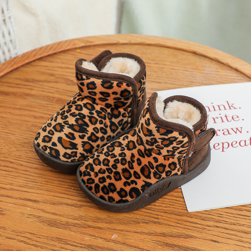Scarpe invernali per bambini, con suola morbida e spessa, in cotone, con velcro, con parte superiore media, da passeggio_voghion.com