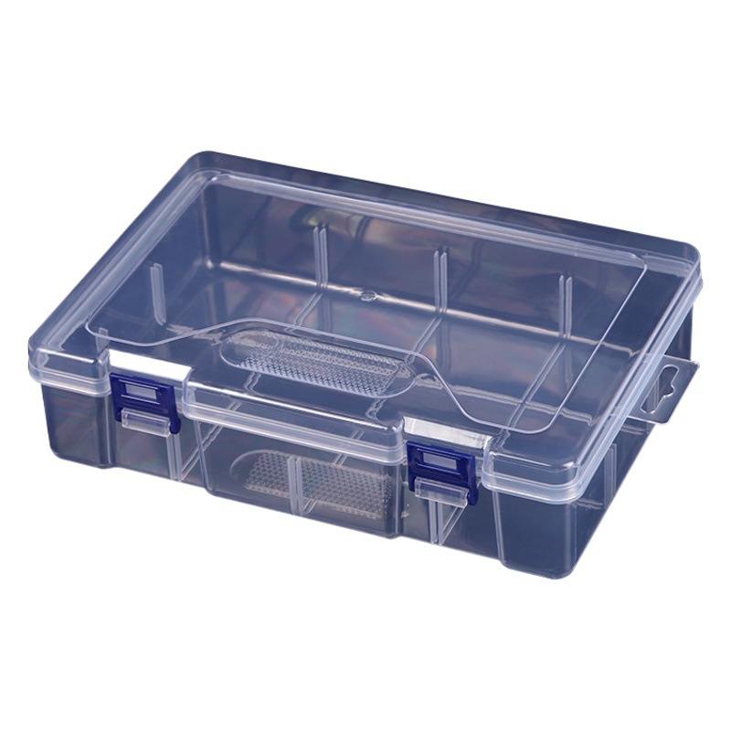 Transparente rectangular de plástico caja vacía caja de almacenamiento caja de muestra con componentes caja de embalaje PP Caja de Herramientas caja vacía
