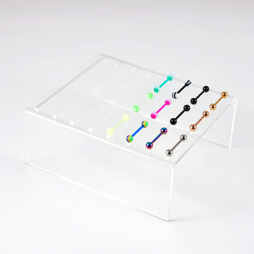 1 Transparent acrylic jewelry display board earring lip pin belly button pin tongue pin inlay display stand pose Chen 