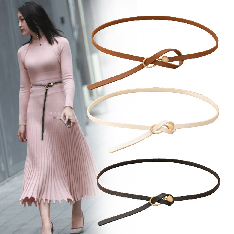 打结皮带女士新款时尚腰带装饰配裙子毛衣衬衫百搭休闲韩版裤带|ru