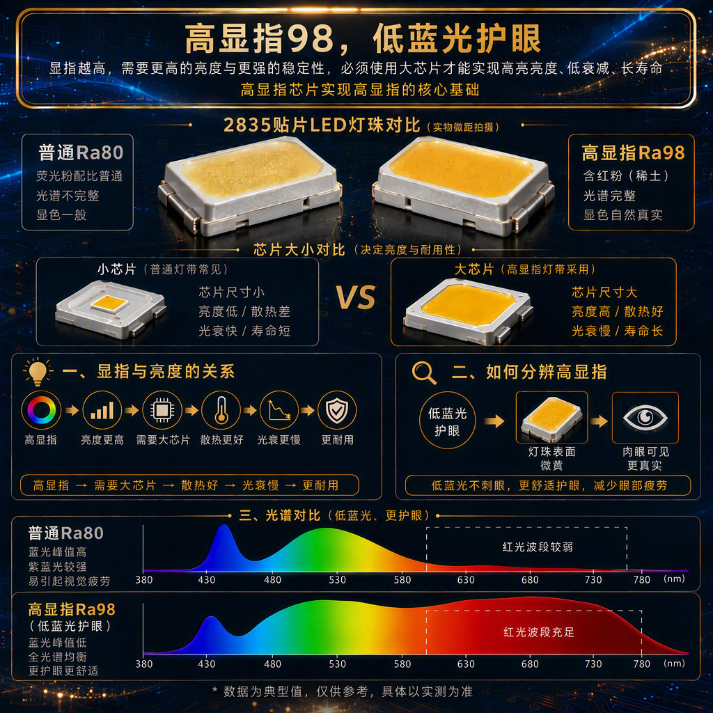LED light strip 98 display full spectrum special patch linear low voltage self-adhesive light strip home decoration ceiling linear atmosphere light