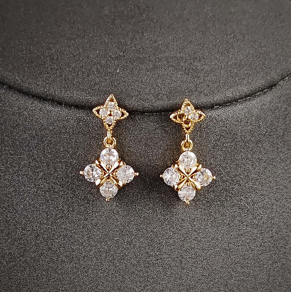 Personifizierte Mode-kreative quadratische Zirkon-Kupfer-Ohrringe e8099_voghion.com