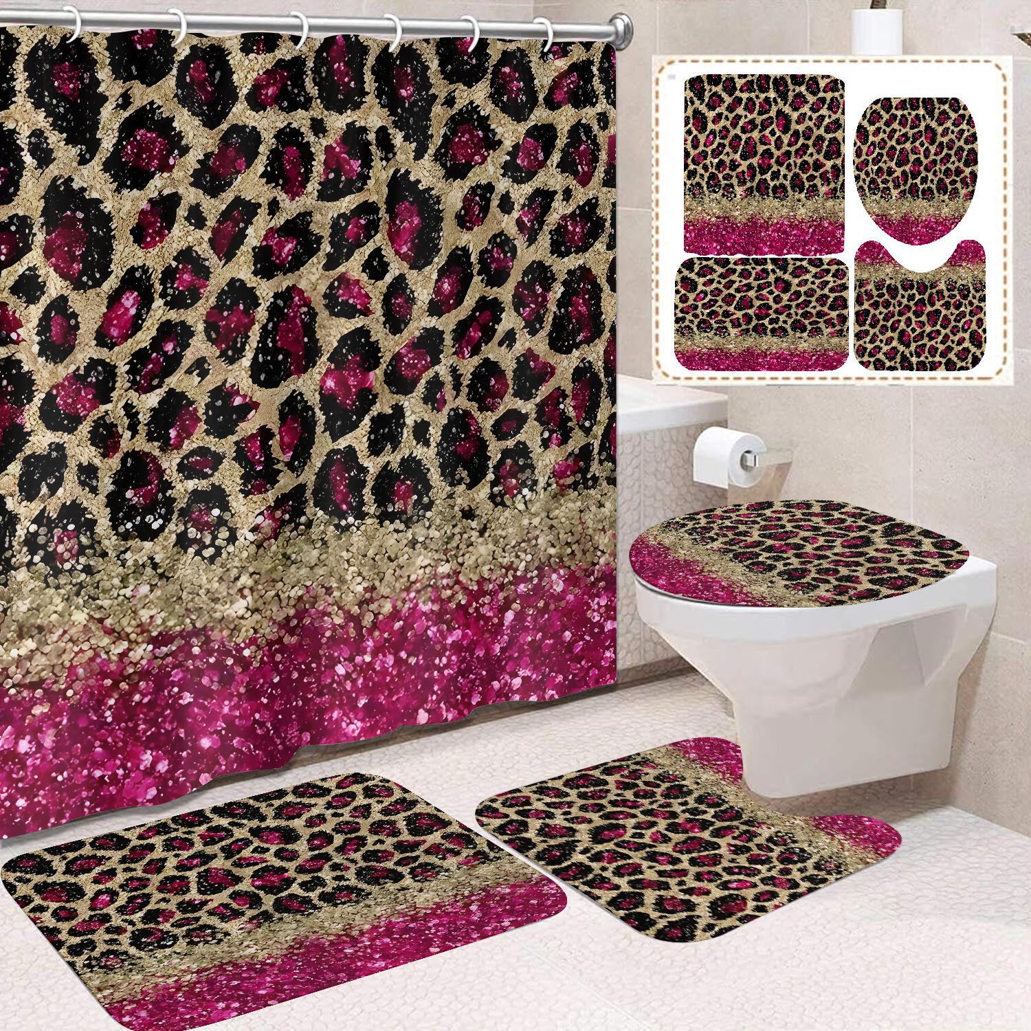 Transfronterizo Amazon cortina de ducha de color degradado cortina de baño letra patrón de mariposa cortina de ducha impermeable y a prueba de moho image 20