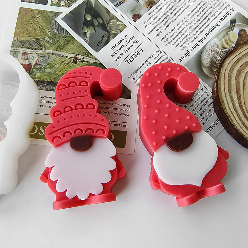 Jiahui Mei Navidad elfo de la cera de incienso DIY Navidad enano vela molde de adornos de banda magnética