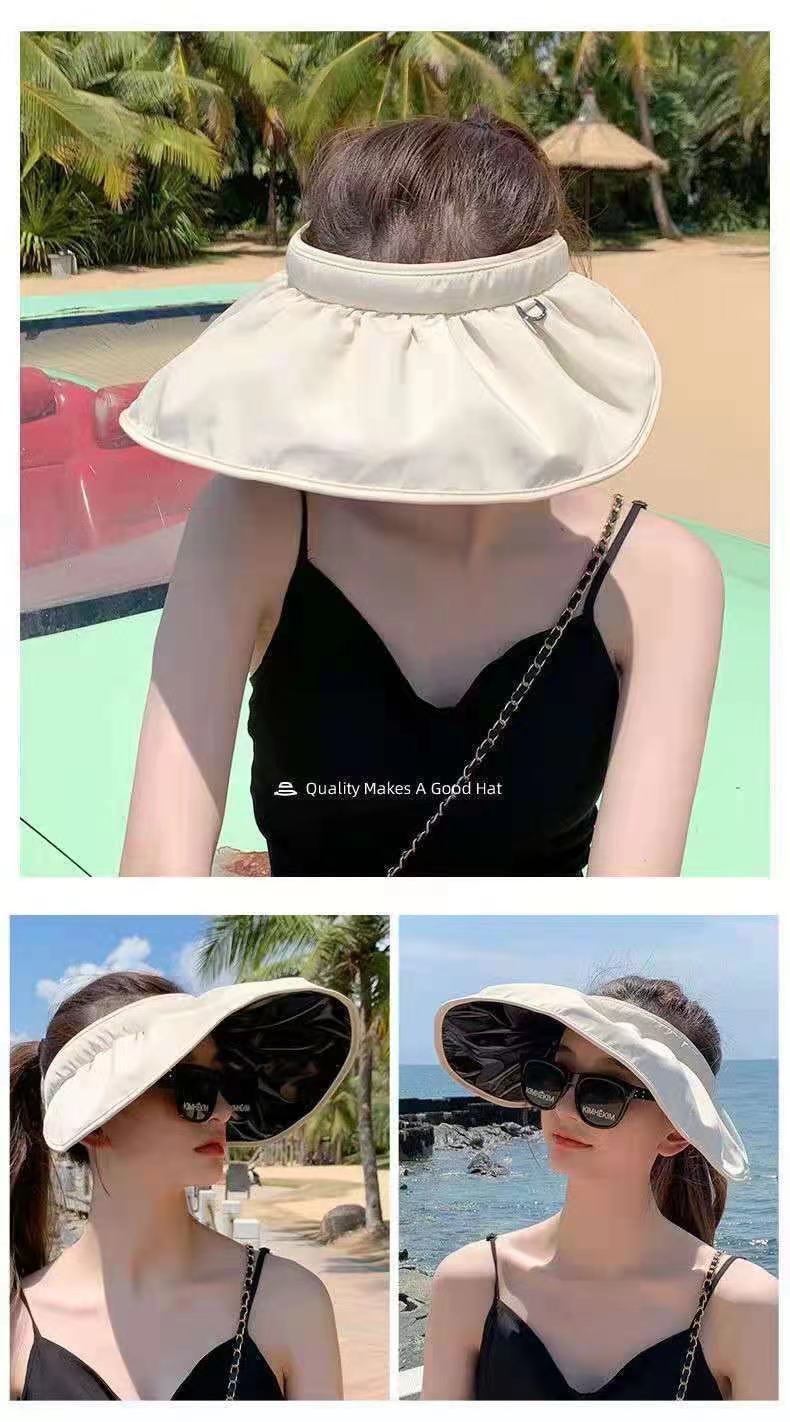 Mujeres Elegante Básico Estilo Simple Color Sólido Grandes Aleros Sombrero Para El Sol display picture 5