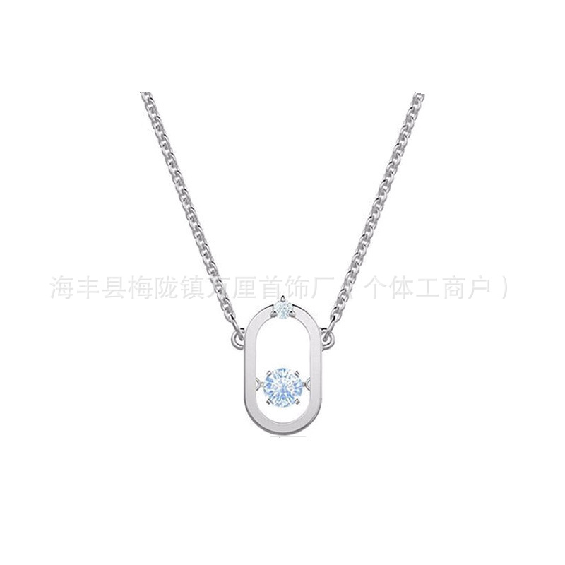 椭圆形蓝钻【白金色】