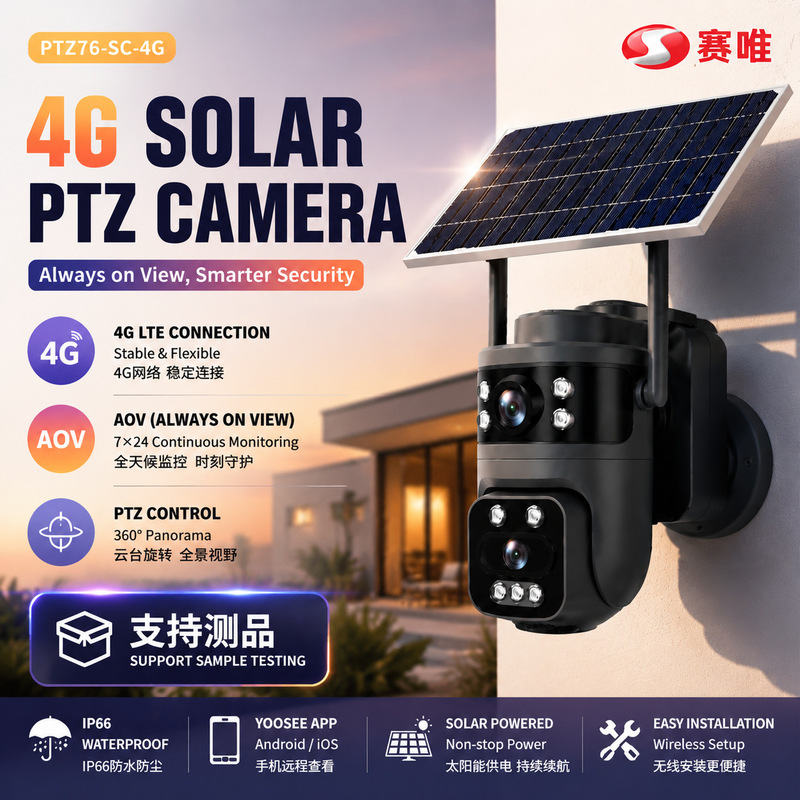 Solar Surveillance Camera Solar 4g Wireless Ptz Pan-Tilt Outdoor Night Vision Waterproof Mobile Phone Remote Monitoring Solar Surveillance Camera Solar 4g Wireless Ptz Pan-Tilt Outdoor Night Vision Waterproof Mobile Phone Remote Monitoring