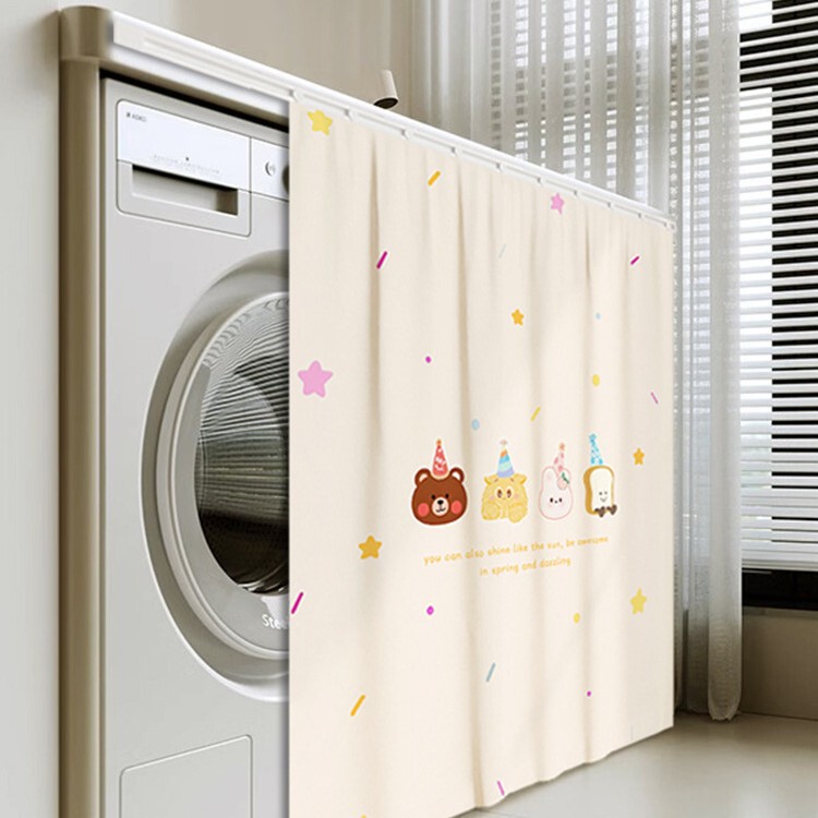 Washing Machine Curtain Balcony Waterproof Sun Protection Heat Shield Wash Basin Cabinet Dustproof Washing Integrated Sunshade Curtain